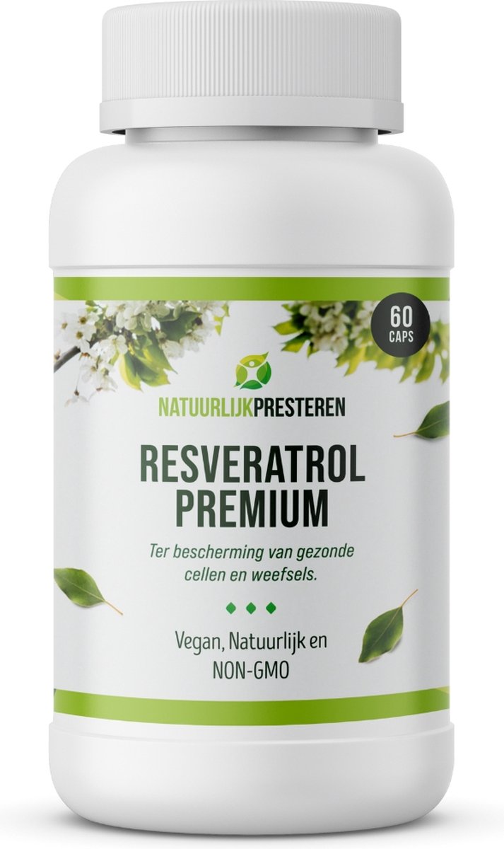 Goedkoopste Resveratrol Premium - 250 mg Trans-Resveratrol - Natuurlijke Extract uit Polygonum - Antioxidant - 60 caps