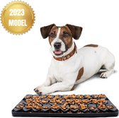 Rivérra - Siliconen Snuffelmat hond en kat - 37x18cm - Honden speelgoed intelligentie - Duurzaam - BPA-vrij - Vaatwasserbestendig - Likmat Hond - Anti schrokbak hond - Slowfeeder hond - Puppy speelgoed - Denkspel hond - Zwart