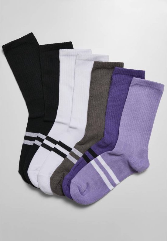 Urban Classics - Double Stripes Socks 7-Pack multicolor Sokken - 43/46 - Multicolours