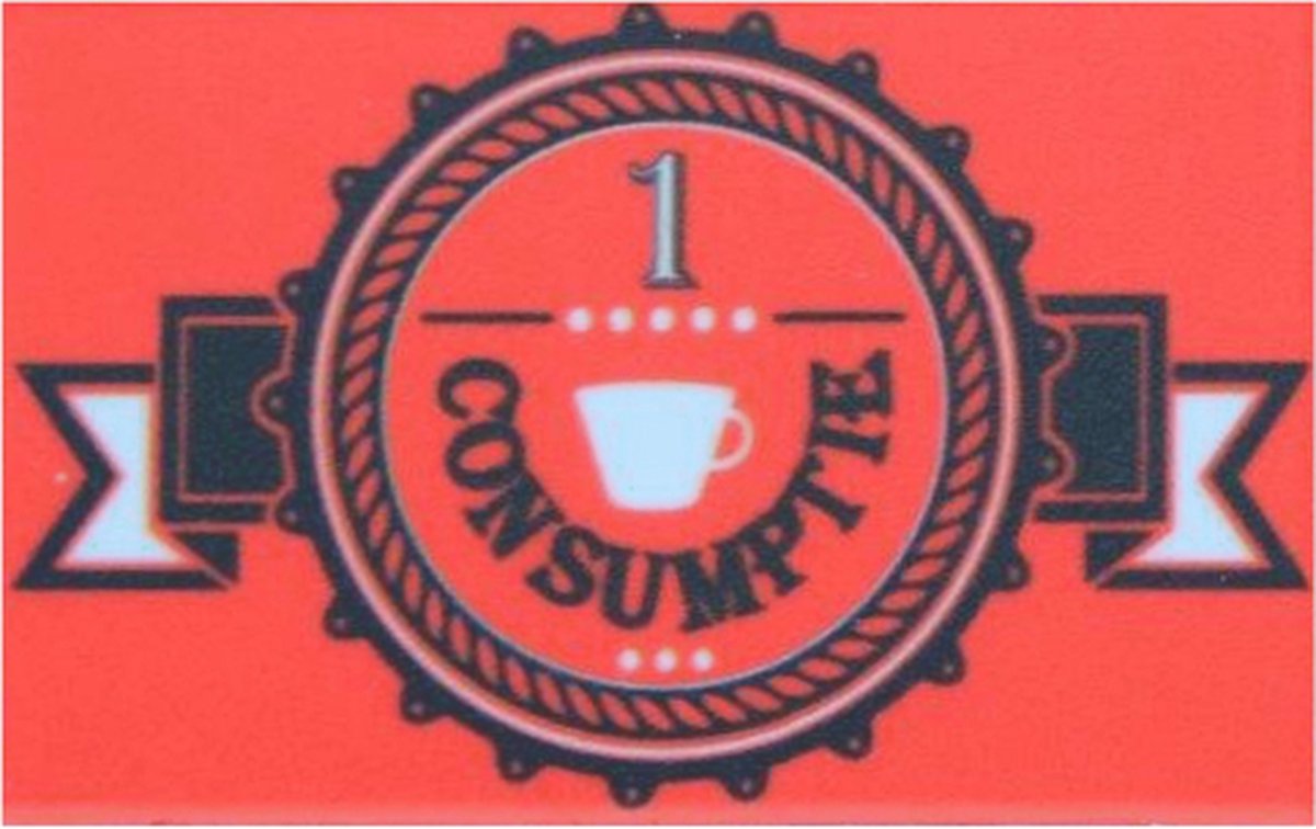 CombiCraft Rechthoek Consumptiemunten Kunststof 55x35mm 1 consumptie - Rood - 100 stuks