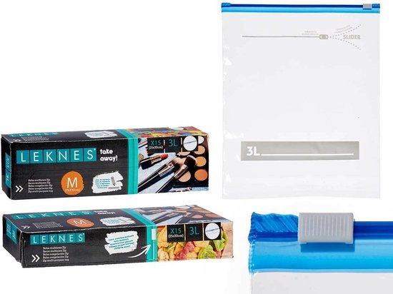 Zakken Zip Multifunctioneel Transparant Polyethyleen (3 L) (24 Stuks) | bol