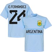 Argentinië E. Fernandez 24 Team T-Shirt - Lichtblauw - XS