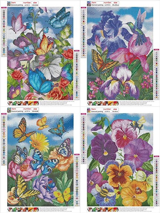 6-delige Diamond Painting Kaartenset – Verjaardagskaarten Met Vogels & Vlinders, DIY Diamant Schilderij Voor Volwassenen, Inclusief Envelop & Gereedschap