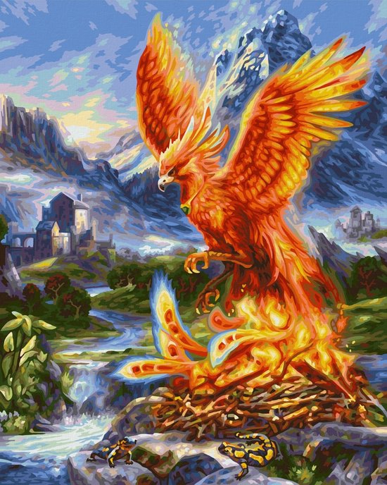 Malen Nach Zahlen Phönix Für Erwachsene | 30x40cm Leinwand | Mit Acrylfarben & Pinseln