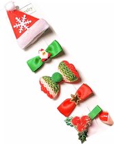 Akyol - 5 stuks - versiering voor kerst - Stof - Kerst Strik kleding - strik voor meisjes - leuke haarstrik kerst - sinterklaas cadeau meisje - haarclip kerst - Kerstdecoratie -kerststrik groen - kerststrikjes - Decoratie - Kerstsfeer