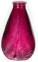 Bellatio Design Bloemenvaas - paars transparant glas - D14 x H23 cm - vaas