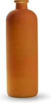 Jodeco Bloemenvaas Avignon - Fles model - glas - mat oranje - H33 x D11 cm