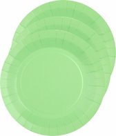 Assiettes à pâtisserie/gâteaux Santex party - vert menthe - 10x pièces - karton - D17 cm