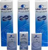 Forfait Unicare 3 mois -5,75 - 6 lentilles mensuelles + 3 flacons de solution de lentilles - forfait à prix réduit