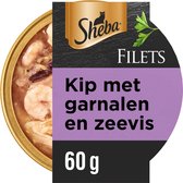 Sheba Filets - Kattenvoer natvoer - Garnaal & Oceaanvis & Kip in saus - 16x60g