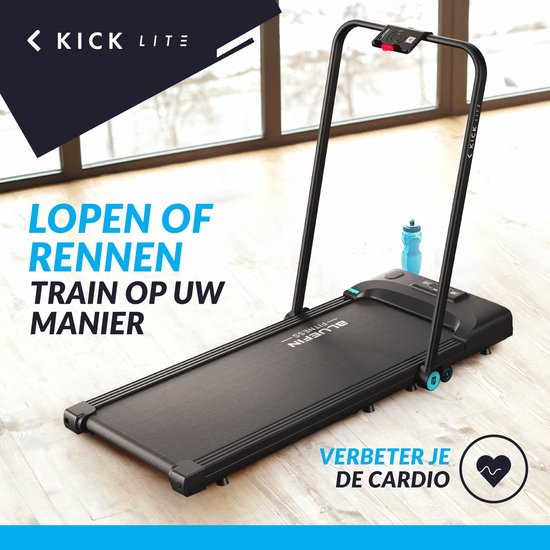 Bluefin Fitness Kick LITE Walking Pad| Loopband Voor Onder Je Bureau | Perfect voor Thuis en Inklapbaar | Compacte Walking Pad Loopband | Compatibel met Kinomap| Lichtgewicht Met Inklapbaar Stuur