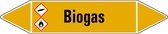 Biogas leidingmarkering op vel 126 x 26 mm - 5 per vel