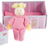 Le Toy Van Poppenhuis Lalababy Blond - meisje in een roze pyjama