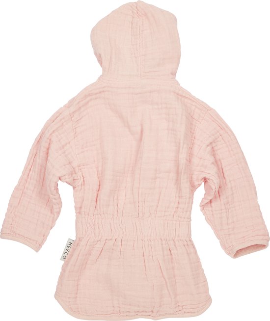 Meyco Baby Uni badjas - pre-washed hydrofiel - soft pink - 86/92 van Meyco — afbeelding 2