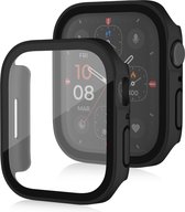 By Qubix Hard case 45mm - Zwart - Geschikt voor Apple Watch 45mm hoesje - screenprotector - Bescherming iWatch - Bescherm hoesje