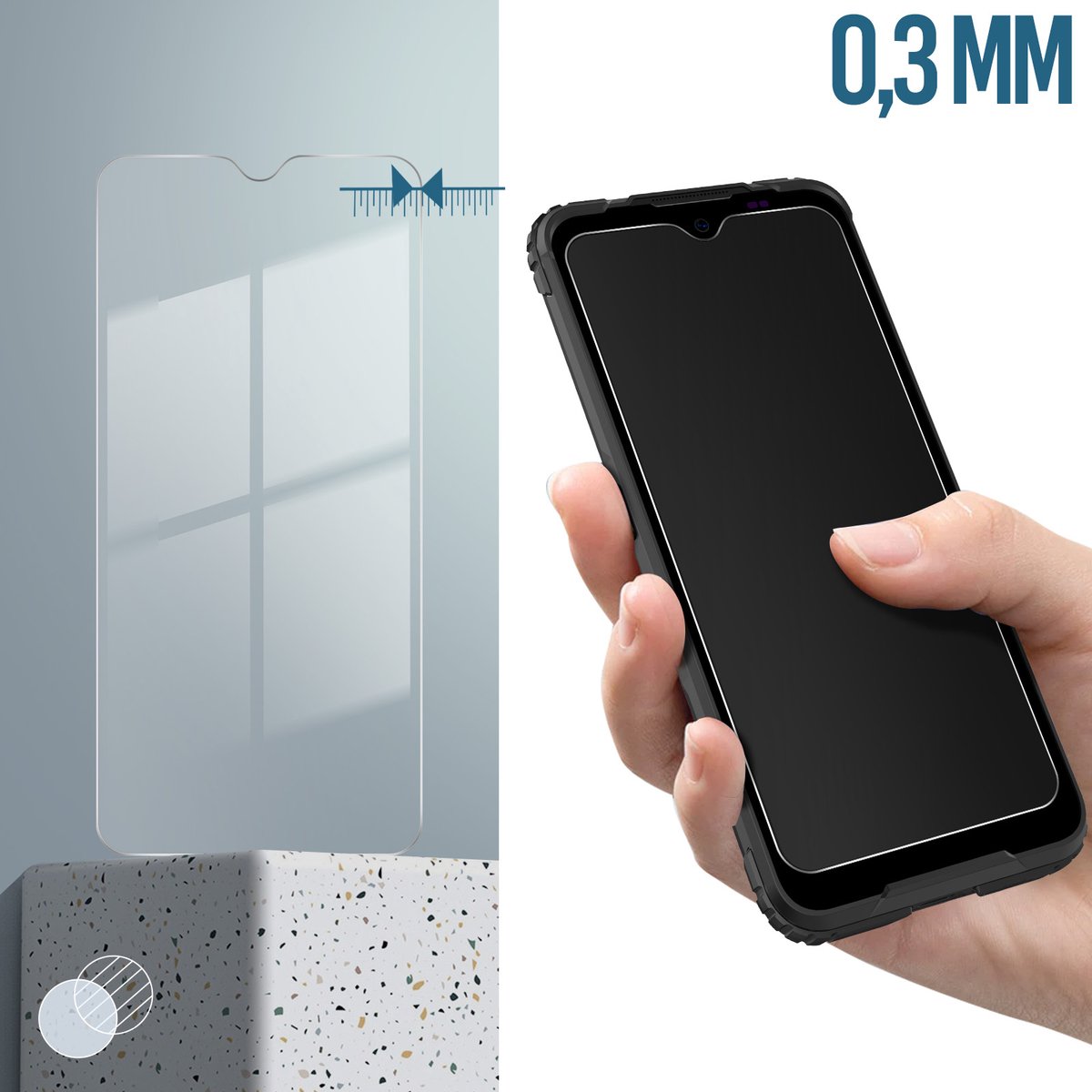 BMPNLSZ Cover for Hammer Blade V 5G 2 HD Film Protector, Screen Protector Tempered Glass - Phone Case with [Cash and Card Slots] Wallet Shell for Hammer Blade V 5G