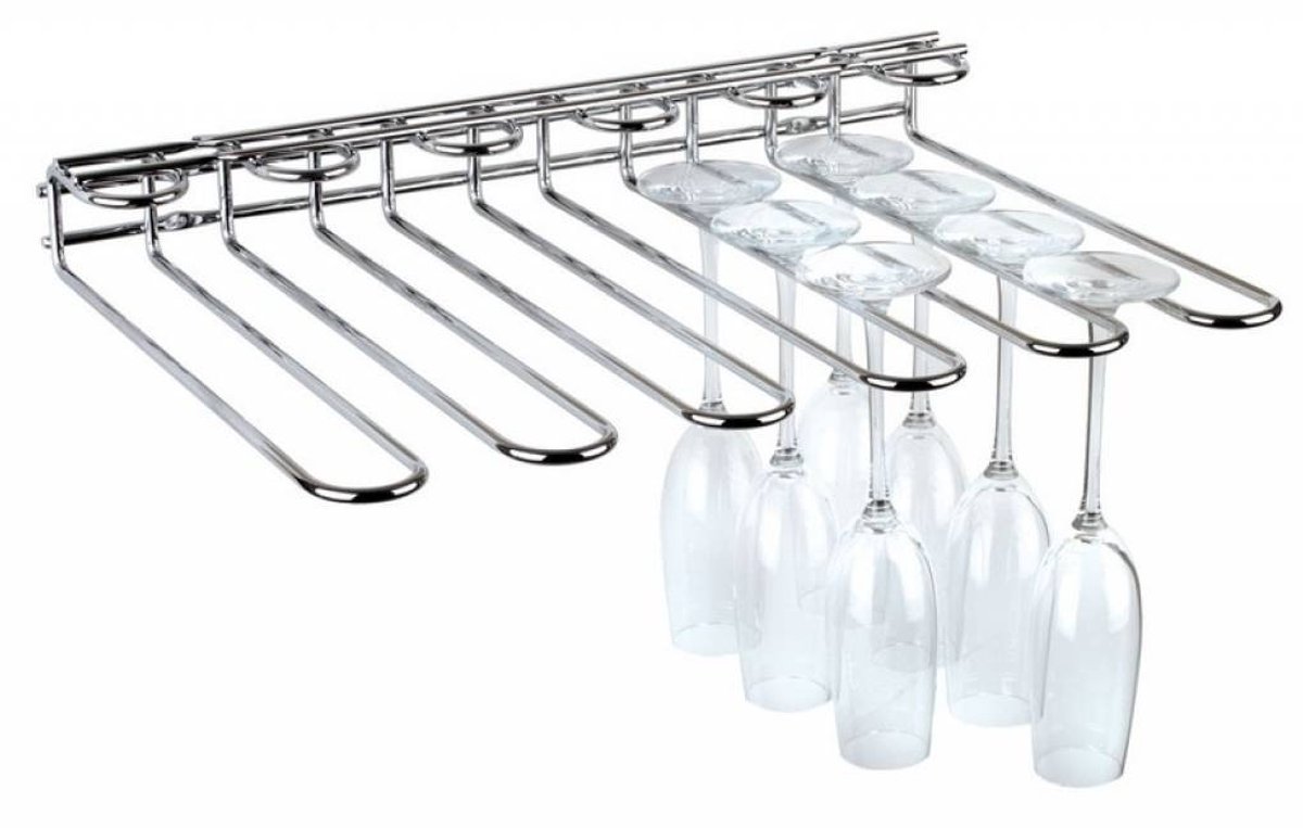 Glazenrek MIXTE wandmontage - chroom