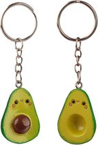 Kawaii Avocado set 2 Sleutelhangers - 3cm