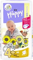 Bella Baby Happy Luiers Maat 4 Maxi Plus 9-20 kg (62 stuks), vochtindicator, Flexi Fit, premium kwaliteit luiers