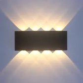 Wandlamp - Voor Buiten en Binnen - 8 Lichtpunten - Industrieel - Zwart - Mooi Strak Design - 1 Stuks