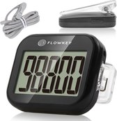 Flowkey Stappenteller Broekzak S10 Pro - Pedometer voor wandelen met Clip - Stappentellers armband - Eenvoudig & simpel - Activity tracker - Geschikt voor dames kinderen & heren