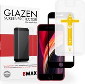 BMAX Screenprotector geschikt voor iPhone SE 2020 met applicator - Gehard glas - Tempered glas - Apple screenprotectors - Telefoonglaasje - Beschermglas - Glasplaatje - Screensaver - Screen protector - Case friendly - Zwart