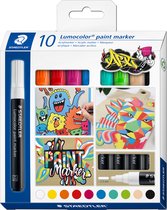 STAEDTLER Lumocolor paint marker set 10 kleuren