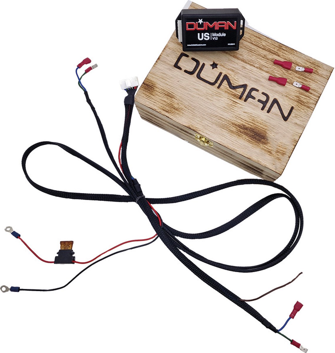 DUMAN US-Module - V1.0 - Deluxe - SnakeSkin Cable Wrap - Set Knipperlicht USA Module / USA-Lights / Side Markers / Running Lights / Daytime Running Lights (DRL) Module incl. Kabelset & Handleiding