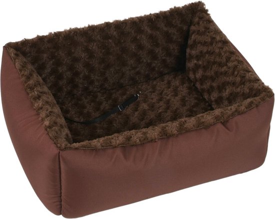 Threedokke Autostoel voor kleine honden, stabiel, waterdicht, opvouwbaar, met bevestigbare veiligheidslijn, hondenstoel, auto voor voor- en achterstoelen, donkergrijs