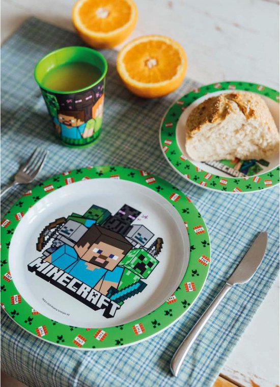 Ensemble de petit-déjeuner Minecraft 3 pièces - Services de table Minecraft  - Sans BPA