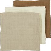 Meyco Baby Uni hydrofiele doeken - 3-pack - offwhite/sand/toffee - 70x70cm