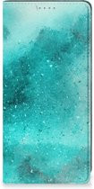 Foto hoesje Geschikt voor Samsung Galaxy A34 Smart Cover Painting Blue