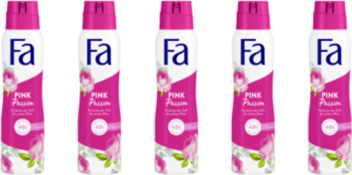 FA Deospray - Pink Passion- Deodorant - 5x 150 ml - Voordeelverpakking - Fa