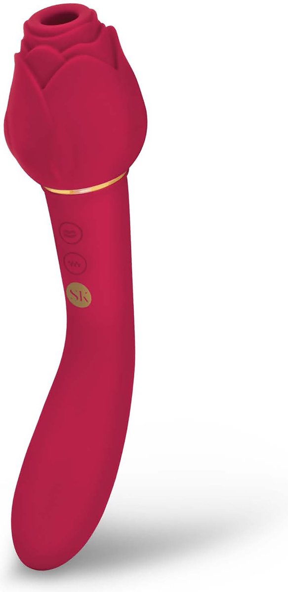 Secret Kisses Vibrator Love Toy Rosegasm Twosome Suction Vibe Rood