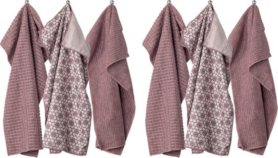 Torchon ESSENTIAL, microfiber 40x60cm, SET/3, mauve