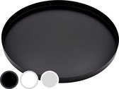 Living Plateau décoratif rond 30 cm | Assiette Design décorative et plateau décoratif en métal (noir mat)