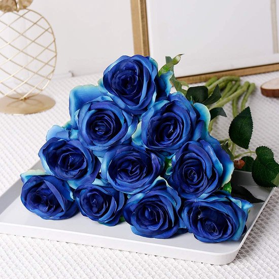Paquet de 10 Roses Artificielles Fleurs en Soie Fausses Fleurs Mariée  Bouquet de... | bol