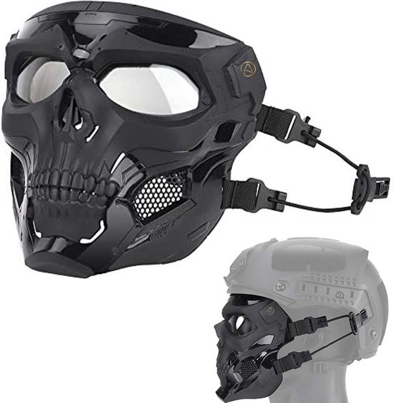 Arvona Airsoft Masker - Airsoft Helm - Paintball Masker - Tactical Helmet - Zwart