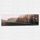 Muursticker - Treinspoor langs Bossen - 120x40 cm Foto op Muursticker