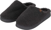 Apollo - Pantoffels heren - Antraciet - Teddy Wol - Maat 45/46 - Sloffen - Sloffen heren - Pantoffels heren maat 45