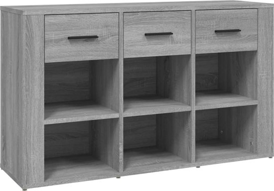 vidaXL Dressoir met lade Grijs sonoma 66 x 34,5 x 92 cm