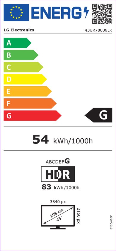 LG 43UR78006LK - 43 inch - 4K LED - 2023