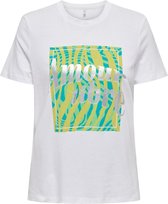 Only T-shirt Onlnala Reg S/s French Top Box Cs Jrs 15299357 Bright White/amour Dames Maat - L