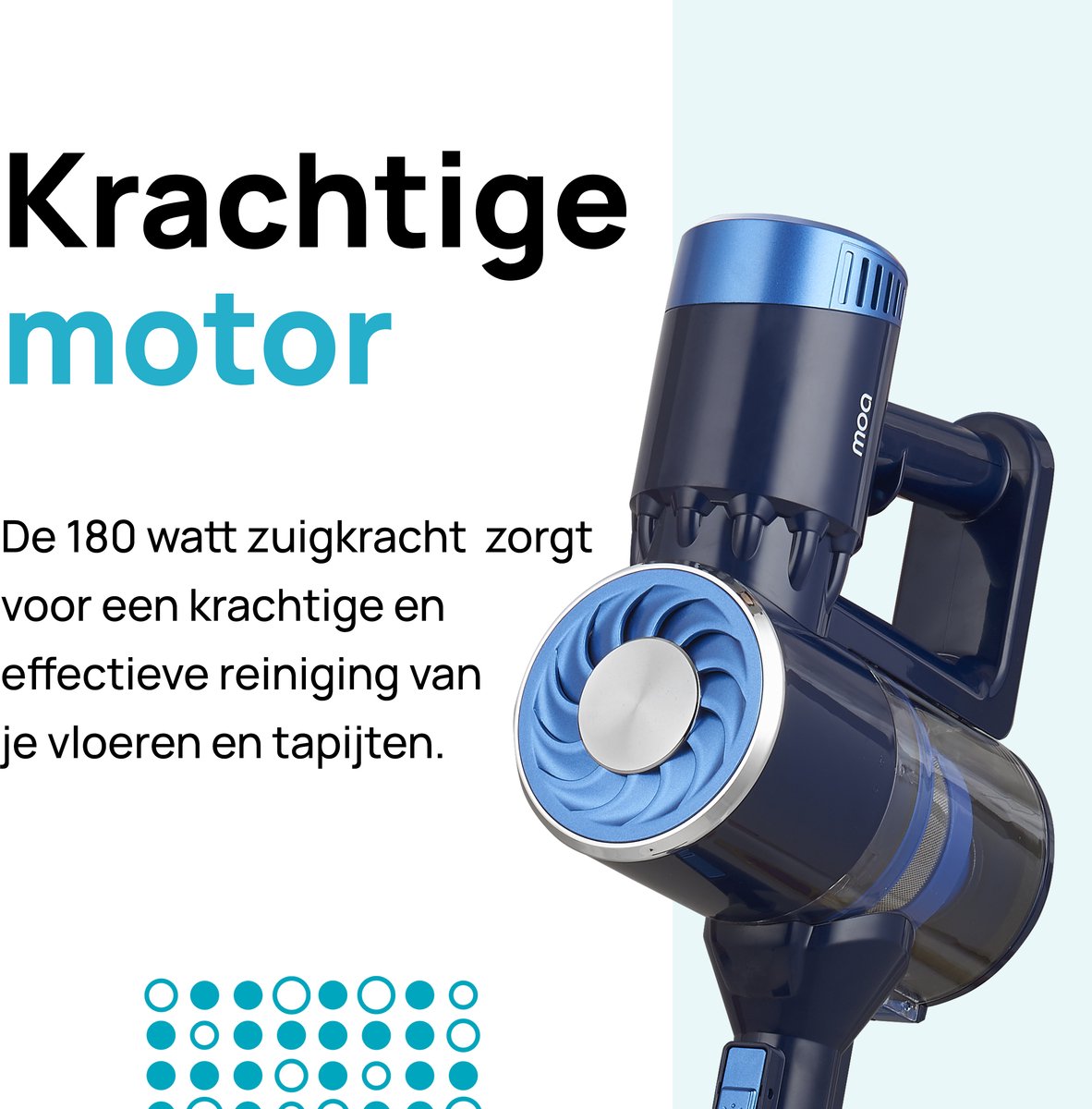 MOA Steelstofzuiger Ultra - 2-in-1 - Kruimeldief - Draadloos - 180 Watt - Zonder zak - VC03DB – foto 8