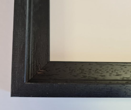 Cadre combiné cadre en bois noir pour toile 60 x 90 cm