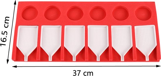 Diamond Painting Organizer - Om makkelijk te werken met steentjes - 6 vakjes met witte bakjes en 6 ruimte's voor flesjes