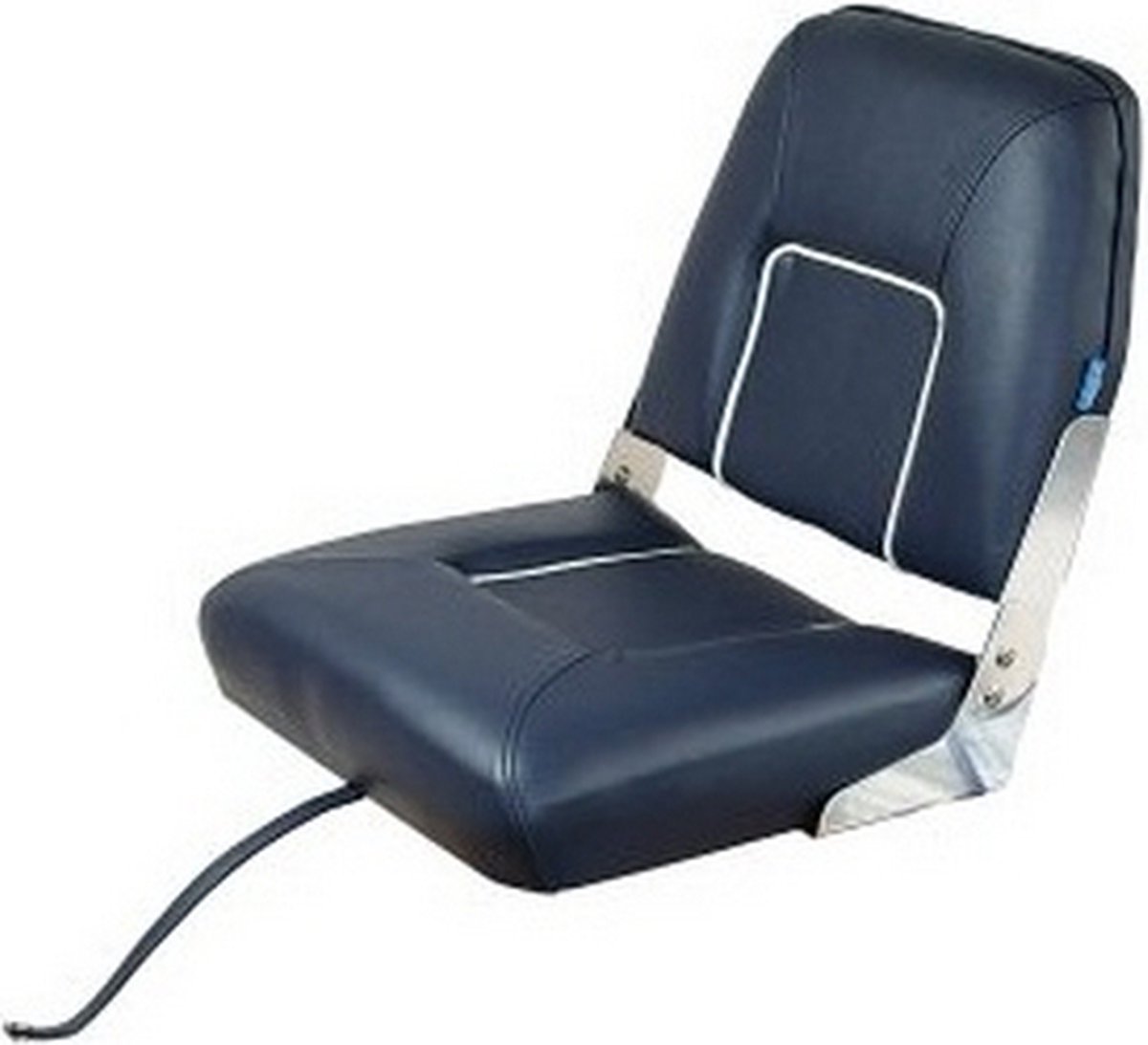 Comfortabele inklapbare bootstoel - Wit met blauwe bies