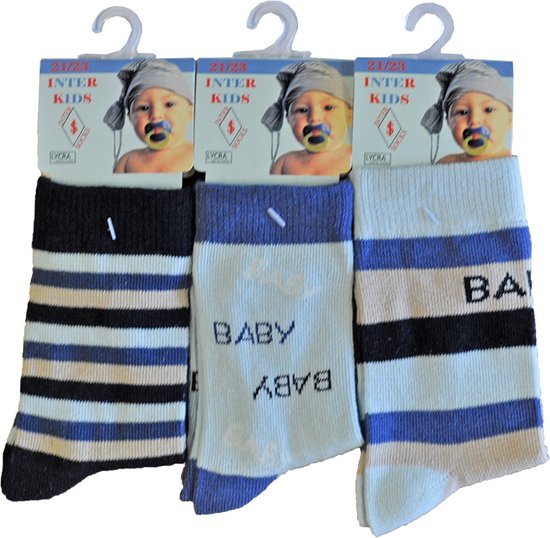 Baby / kinder sokjes 12 words - 24/27 - jongetje - 90% katoen - naadloos - 12 PAAR - chaussettes socks