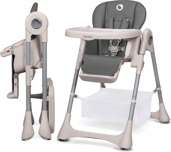 Lionelo Zanna - Chaise haute - réglable - Structure en acier stable - jusqu'à 3 ans