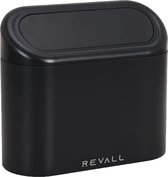 REVALL® Auto Prullenbak - Afvalbak - Vuilnisbak - 1L - Inclusief Afvalzakken + Plakstrips - Zwart